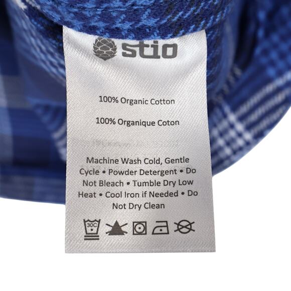 NWT Stio Hutkeeper Heavyweight Flannel Shirt In Mountain Shadow Plaid Blue Large - Picture 8 of 9